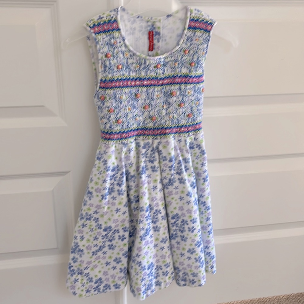 Floral, embroidered girls Easter or summer dress